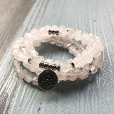 Star Cut Rose Quartz Wrap Around Bracelet and Necklace