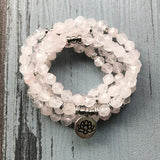 Star Cut Rose Quartz Wrap Around Bracelet and Necklace