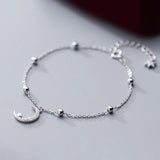 Star Moon Tassel 925 Silver Anklet Gypsophila Bracelet