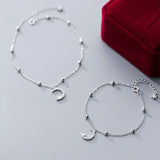 Star Moon Tassel 925 Silver Anklet Gypsophila Bracelet