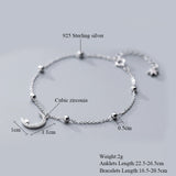 Star Moon Tassel 925 Silver Anklet Gypsophila Bracelet