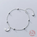 Star Moon Tassel 925 Silver Anklet Gypsophila Bracelet
