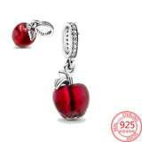 Star Pearl Pendant Spinning Heart Globe Charm 925 Silver Jewelry Gift