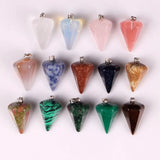 Crystal Gem Beads Pendant Pink Quartz Birthstone Women Jewelry