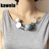 Statement Collar Wooden Ball Necklace Sweet Charm Choker