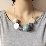 Statement Collar Wooden Ball Necklace Sweet Charm Choker