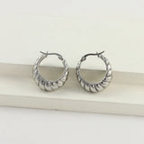 Stainless Steel Geometric Hoop Earrings 18K Plated Waterproof Jewelry