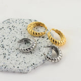Stainless Steel Geometric Hoop Earrings 18K Plated Waterproof Jewelry
