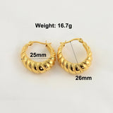 Stainless Steel Geometric Hoop Earrings 18K Plated Waterproof Jewelry