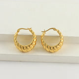 Stainless Steel Geometric Hoop Earrings 18K Plated Waterproof Jewelry