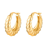 Stainless Steel Geometric Hoop Earrings 18K Plated Waterproof Jewelry
