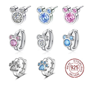 S925 Starfish & Heart Asymmetric Stud Earrings