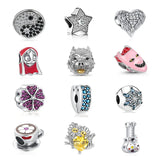 925 Silver Star Flower Bead Fit Panodra Charm Bracelet