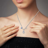 925 Silver Moon Hand Pendant Necklace for Women