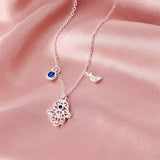 925 Silver Moon Hand Pendant Necklace for Women