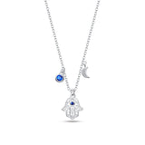 925 Silver Moon Hand Pendant Necklace for Women