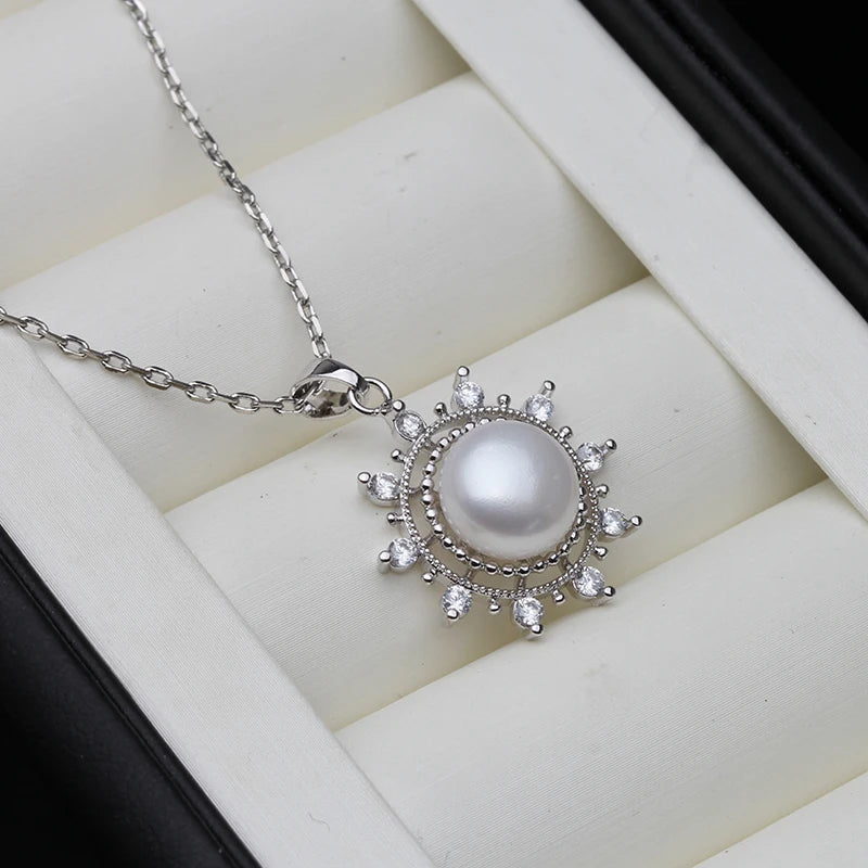 Sterling Silver Pearl Pendant Necklace for Women