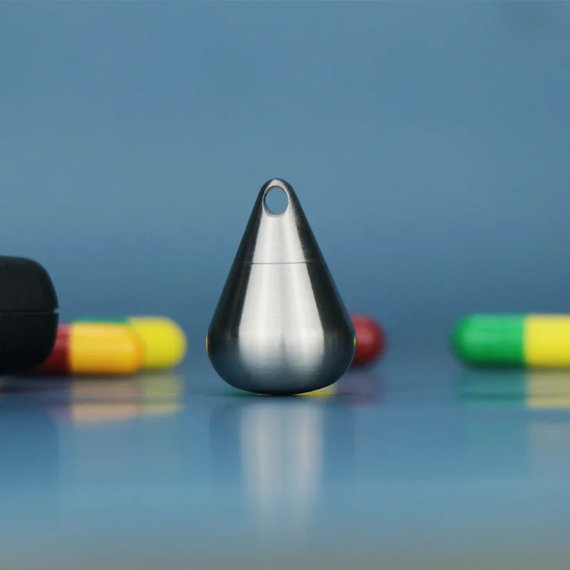 Pure Titanium Water Drop Pendant Small Medicine Bottle