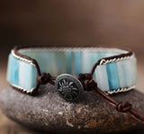 Boho Leather Wrap Bracelet Beaded Chain Cuff Bangle Bohemia Jewelry