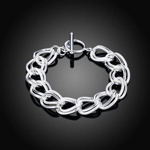 925 Sterling Silver Double Twist Chain Bracelets for Men Women