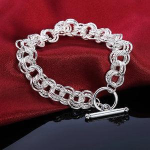 925 Silver Circle Bracelets Wedding Party Jewelry