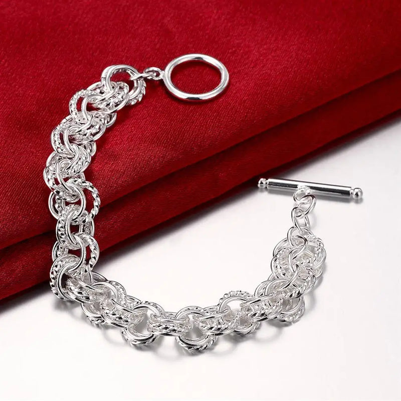 925 Silver Circle Bracelets Wedding Party Jewelry