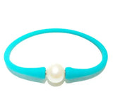 Stunning Turquoise Rubber Pearl Bead Silicone Bracelet for Mother's Gift