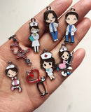 10 Pcs Doctor Nurse Charm Jewelry Making Kit