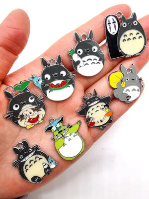 10 Pcs Totoro Charm Necklace/Bracelet/Earrings Pendants DIY Jewelry Making