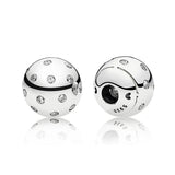 925 Silver Bracelet with Crystal Ball Clip, DIY Accessory Gift
