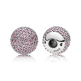 925 Silver Bracelet with Crystal Ball Clip, DIY Accessory Gift