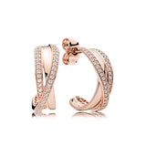 925 Sterling Silver Rose Zircon Earrings - Fashion Jewelry for Girls