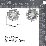 10PCS Antique Silver Rhinestone Pearl DIY Wedding Decor Sewing Clothing