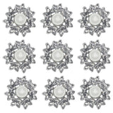 10PCS Antique Silver Rhinestone Pearl DIY Wedding Decor Sewing Clothing