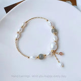 Baroque Pearl Moonstone Bracelet Wedding Jewelry for Women