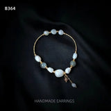 Baroque Pearl Moonstone Bracelet Wedding Jewelry for Women