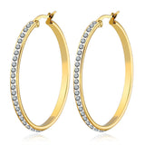 Stainless Steel Smooth Circle Hoop Earrings for Women
