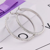 Stainless Steel Smooth Circle Hoop Earrings for Women