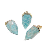 Natural Amazonite Bullet Stone Pendant for Diy Jewelry
