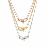 Micro CZ Stone Necklace with Slub Chain for Women