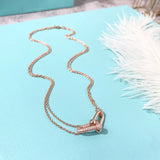 Micro CZ Stone Necklace with Slub Chain for Women
