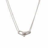 Micro CZ Stone Necklace with Slub Chain for Women