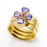 Round Heart Zirconia Engagement Ring Set Crystal Wedding Jewelry