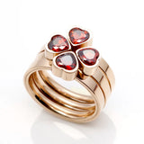 Round Heart Zirconia Engagement Ring Set Crystal Wedding Jewelry