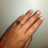 Round Heart Zirconia Engagement Ring Set Crystal Wedding Jewelry