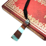 3Pcs Resin & Walnut Wood Patchwork Pendants Charms Necklace