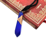 3Pcs Resin & Walnut Wood Patchwork Pendants Charms Necklace