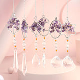 3Pcs Amethyst Macadam Crystal Tree of Life Pendant