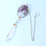 3Pcs Amethyst Macadam Crystal Tree of Life Pendant