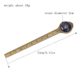 3Pcs/Lots Antique Bronze Retro Ruler Bookmark Tiger Eyes Sodalite Gemstone Gift